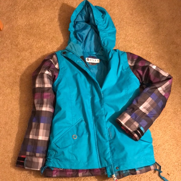 Roxy girls snow jacket w inner waist seal Sz 14 great condition - Picture 1 of 8